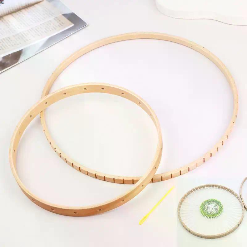 Wooden Round Weaving Hoop Loom Handmade Wall Hanging Craft DIY Home Decor Tool