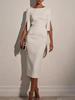 Rochie Elegantă Subțire cu Strassuri, Culoare Solidă, pentru Primăvară/Vară, pentru Navetă, Îmbrăcăminte pentru Femei