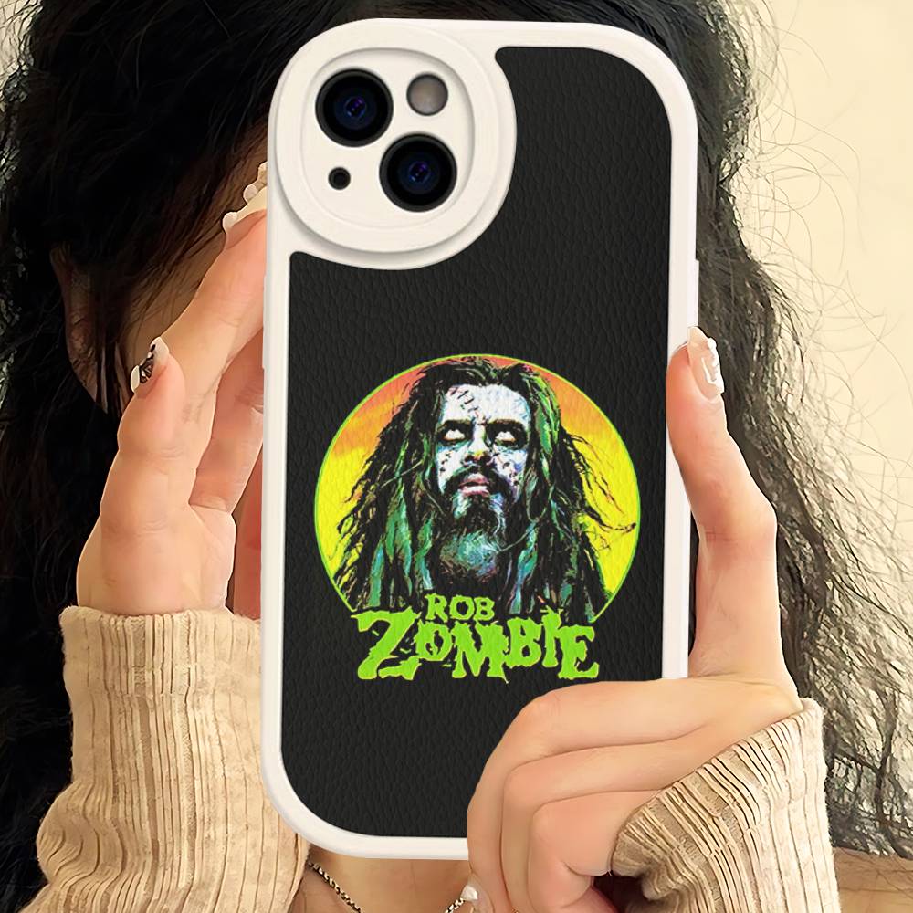 Retro Singer R-Rob Z-Zombie Phone Case For IPhone 16 15 14 13 12 11 Pro Max Plus Soft Leather Cover