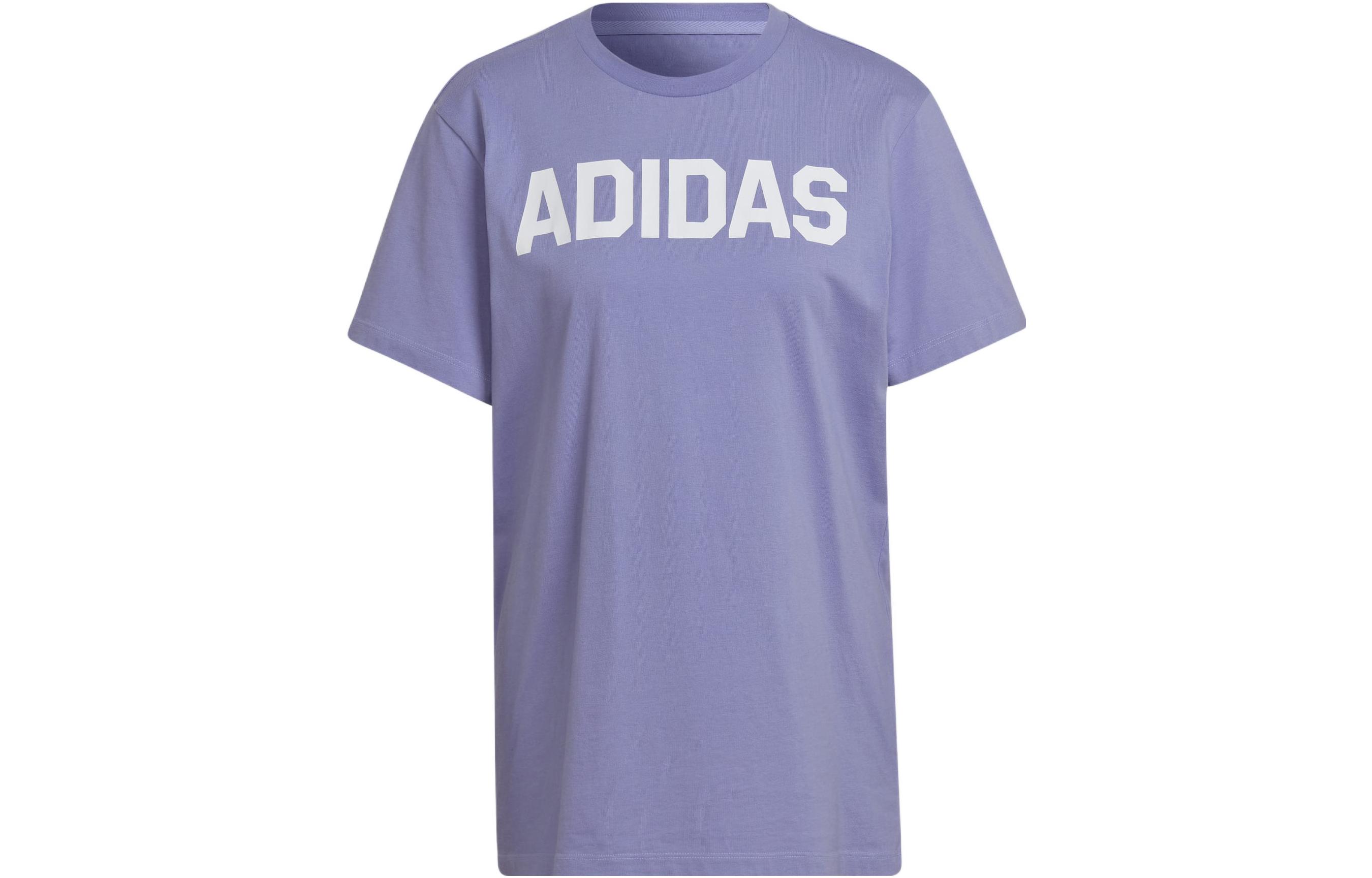 Adidas Originals T Shirts Women s Purple Crew Neck Moderate Straight Fit HE2211 34