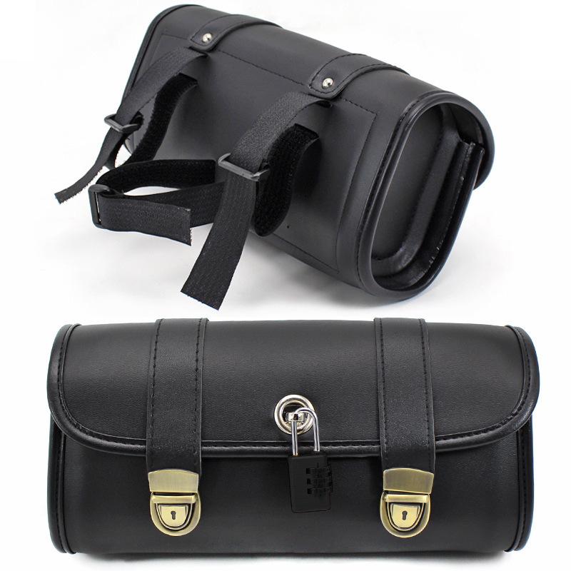 

Harley Cruiser Motorcycle Tool Bag: Retro Rider Side Bag with Lock 27.5cm x 10cm x 13cm, Black, Pillar Lock чёрный