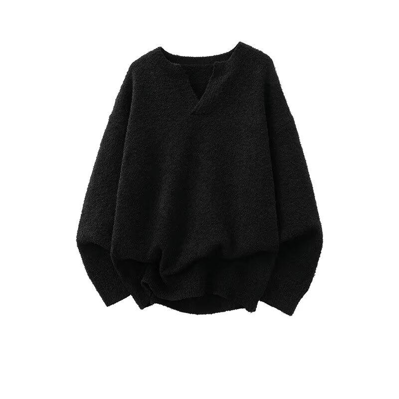 Herren Trendiger V-Ausschnitt Pullover: Herbst/Winter Lockeres Strickoberteil