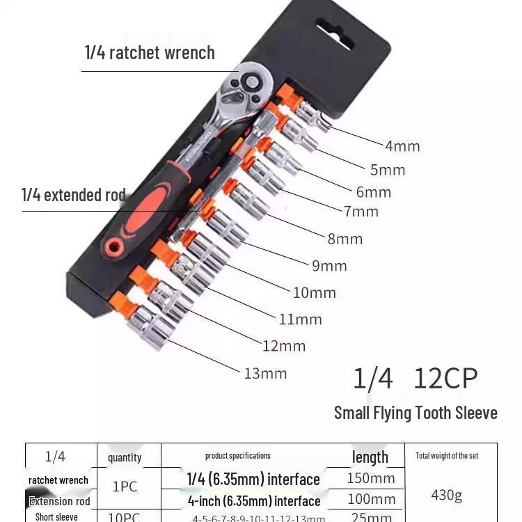 Little Fly 12-teiliges Universal-Ratschen-Autowerkzeugset