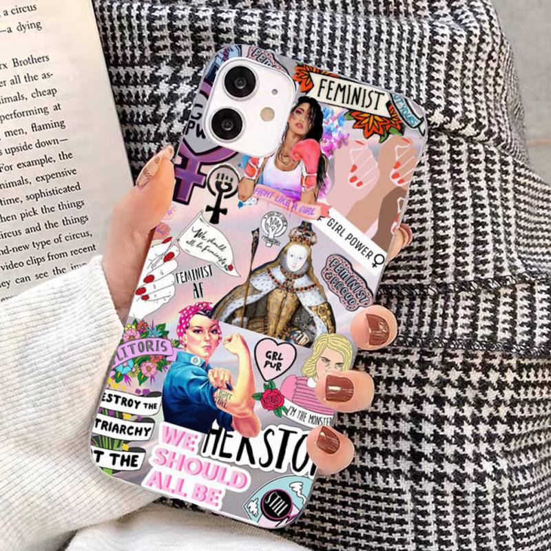 Feminist Feminism Power Girls Phone Case for Iphone 13 8 7 6S Plus X 5S SE 2020 XR 11 12 Mini Pro XS MAX