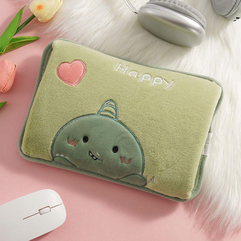 Plush Hot Water Bottle with Thick Cloth Cover for Women's Abdomen