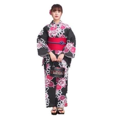 Conjunto Yukata Yukata obi Padrão retrô 10 Feminino 2 peças + meia largura (Floral (KSK-1024))