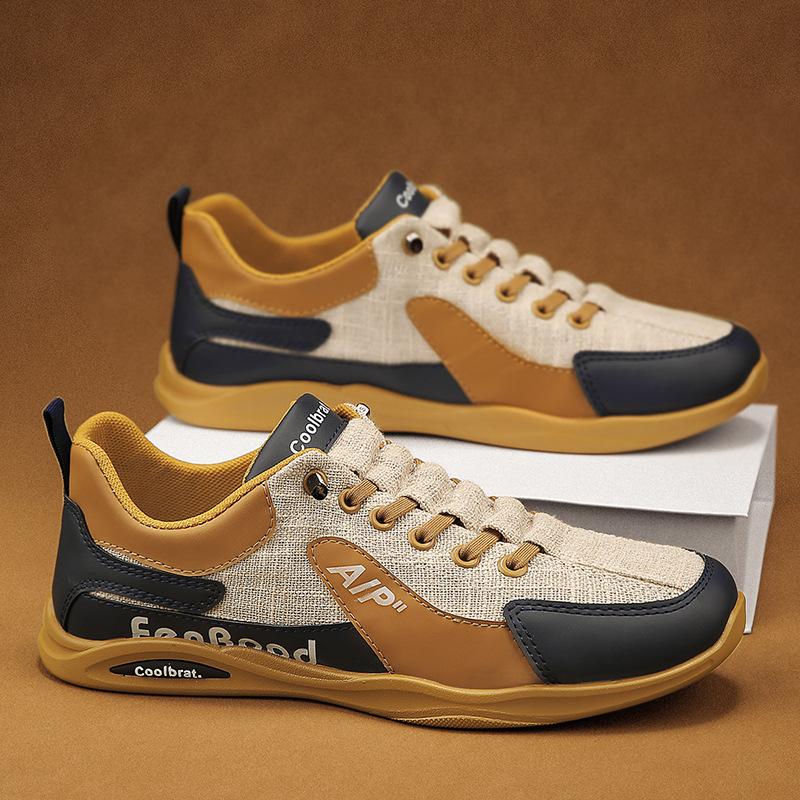 

Men s shoes 2025 summer new flat-soled canvas shoes breathable casual one-pedal board shoes soft-soled sports running shoes men 39