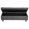 Button-Tufted Storage Ottoman Bench, PU Leather Bench with Storage and Solid Wood Legs, Modern Shoe Benches Seat for Entryway, Upholstered End of Bed