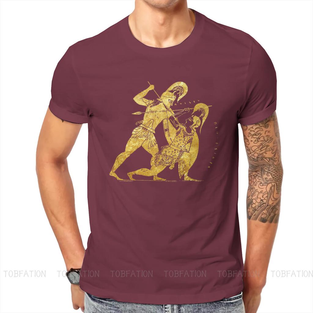 Achilles Penthesilea Antike Griechen Spartaner T-Shirt Grafik Punk T-Shirt Streetwear Homme Reine Baumwolle Übergroße T-Shirts Tops