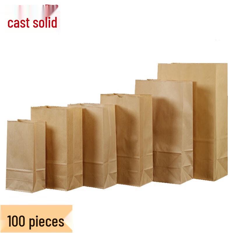 Disposable Square Bottom Kraft Paper Bags for Food