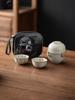 Ru Kiln Travel Teaware, Household Creative A Pot of Three Cups, Outdoor Camping Portable Travel Simplicity Ceramic Tea Quick Cup