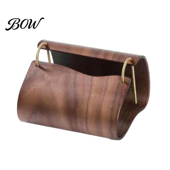 Compact Tissue Dispenser Wooden Holder, Rectangular Decorative Paper Napkin Dispenser, Dormitory Storage Solution Organizer, for Office Desk 1