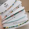 Fashion Colorful Rice Beads Necklace for Woman String Beaded Short Chic Clavicle Chain Necklace Girls Summer Jewelry Wholesale