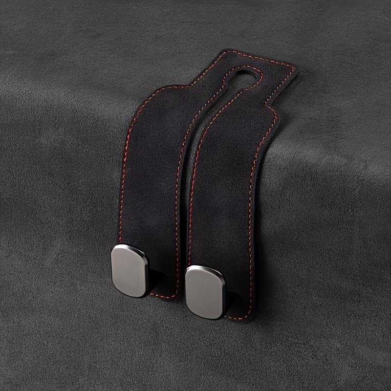 

Universal Car Headrest Hook - Faux Leather w/Concealed Metal Hook | Strong Load-Bearing | Backseat Organizer for Cars/SUVs
