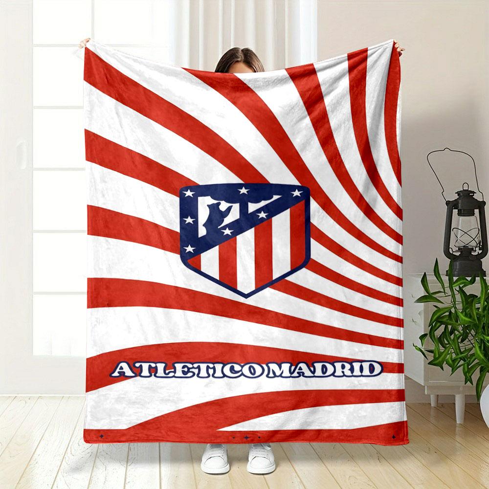 Atlético Madrid Striped Blanket print blanket soft and cozy perfect for the living room bed sofa or a nap,gift