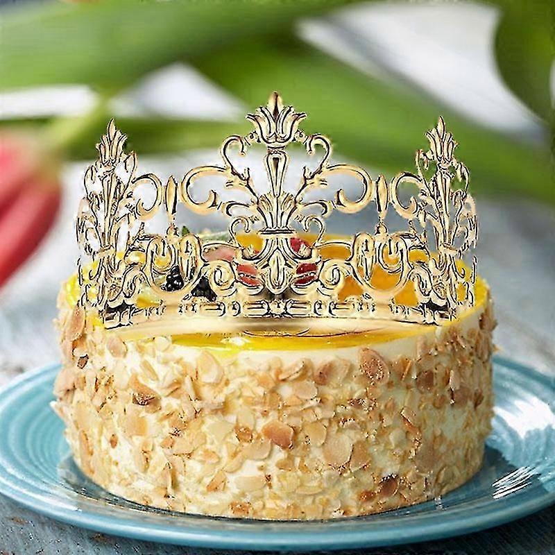 Cake Topper Realistic Looking Rust-proof Metal Crown Cake Topper Royal Themed Baby Shower Decoration for Home KAESI
