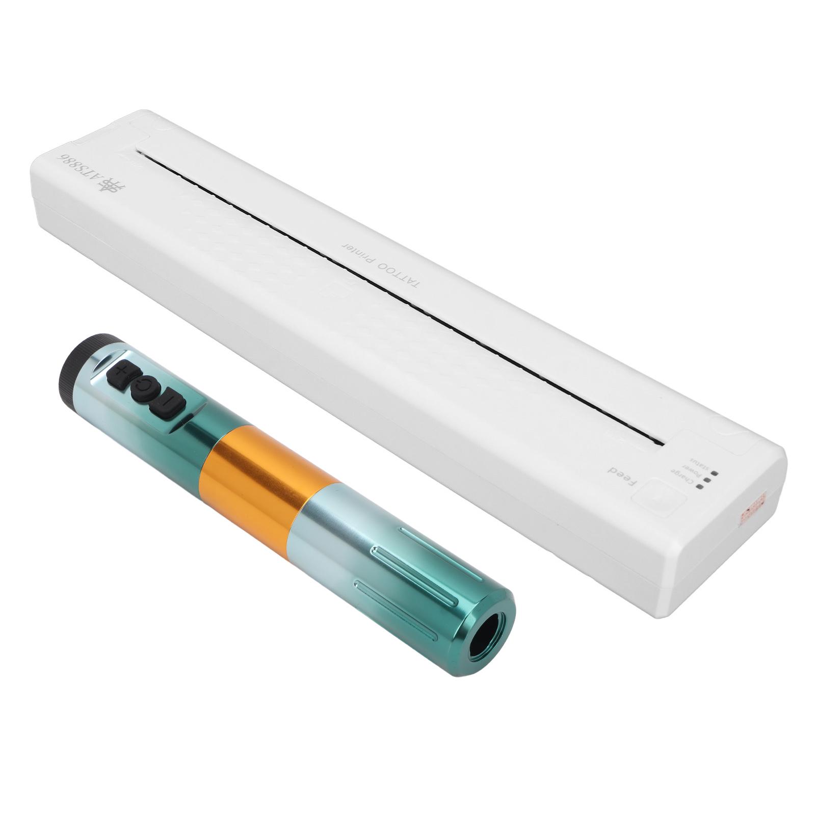 

Белый термокопировальный аппарат для татуировок 1200 мАч высокоскоростная беспроводная тату-машинка ручка с четкими узорами 1500 мАч зелёный