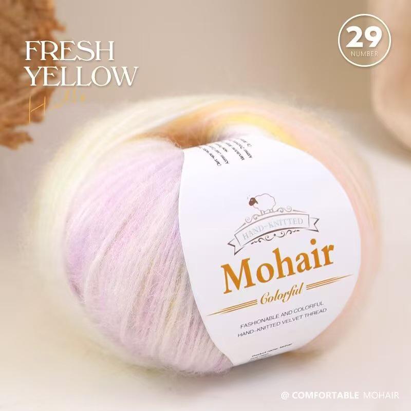 Silk Mohair Gradient Yarn for Hand-Knitted Shawls and Sweaters