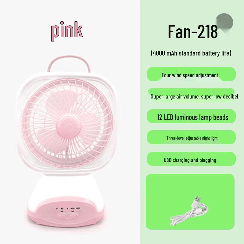 ZISIZ Portable Desk Lamp and Fan with Night Light