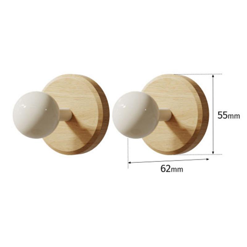 Self-adhesive Solid Wood Hook Walnut Hanging Hanger Bathroom Door Wall Hook for Key Bag Towel Coat Kitchen Hook Home Organizer