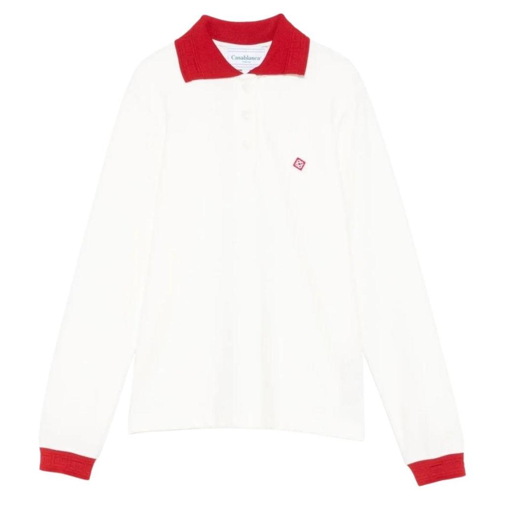 Casablanca Mens Jersey Long-Sleeved Polo Shirt