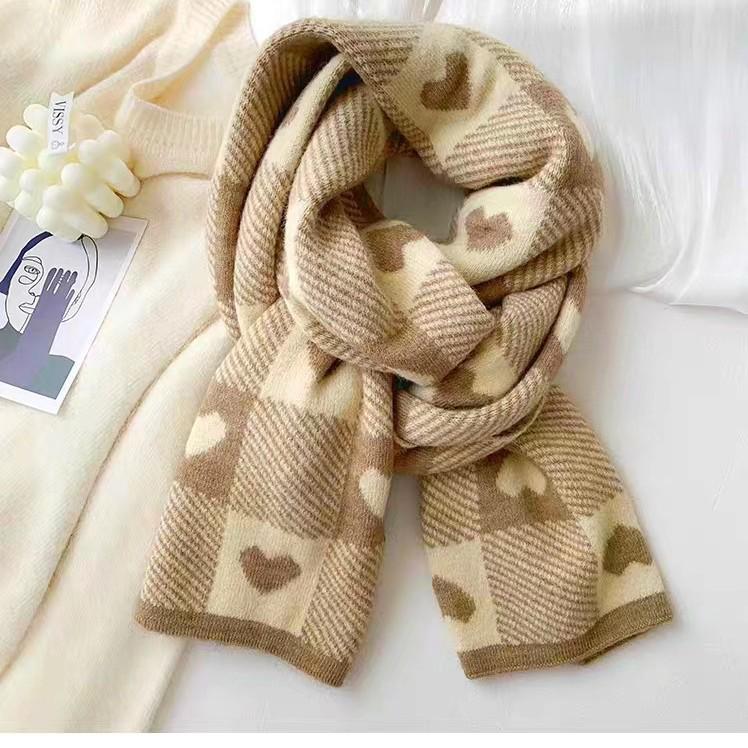 Snood Tricoté en Laine Rouge Chaud pour Femme - Cadeau de Noël Nouvel An