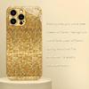 Golden Mosaic Electroplated Glass Phone Case Suitable for iPhone 17 16 15 14 13 12 11 Pro/Max/Plus Shockproof Back Cover