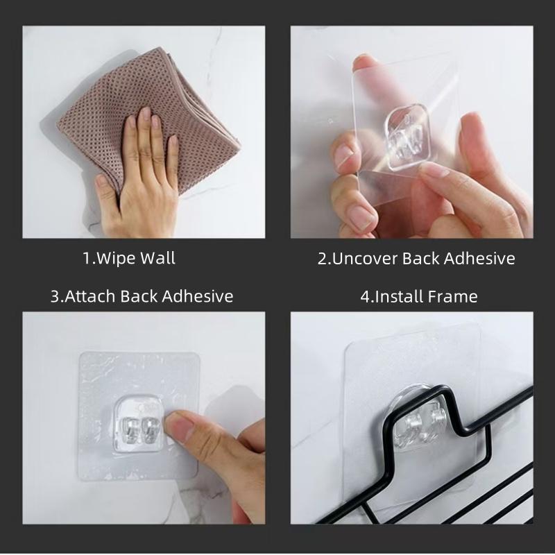 Stainless Steel Drain Rack Bathroom Soap Tray Dish Kitchen Sink Rack Holder Sponge Self-adhesive Storage Shelf