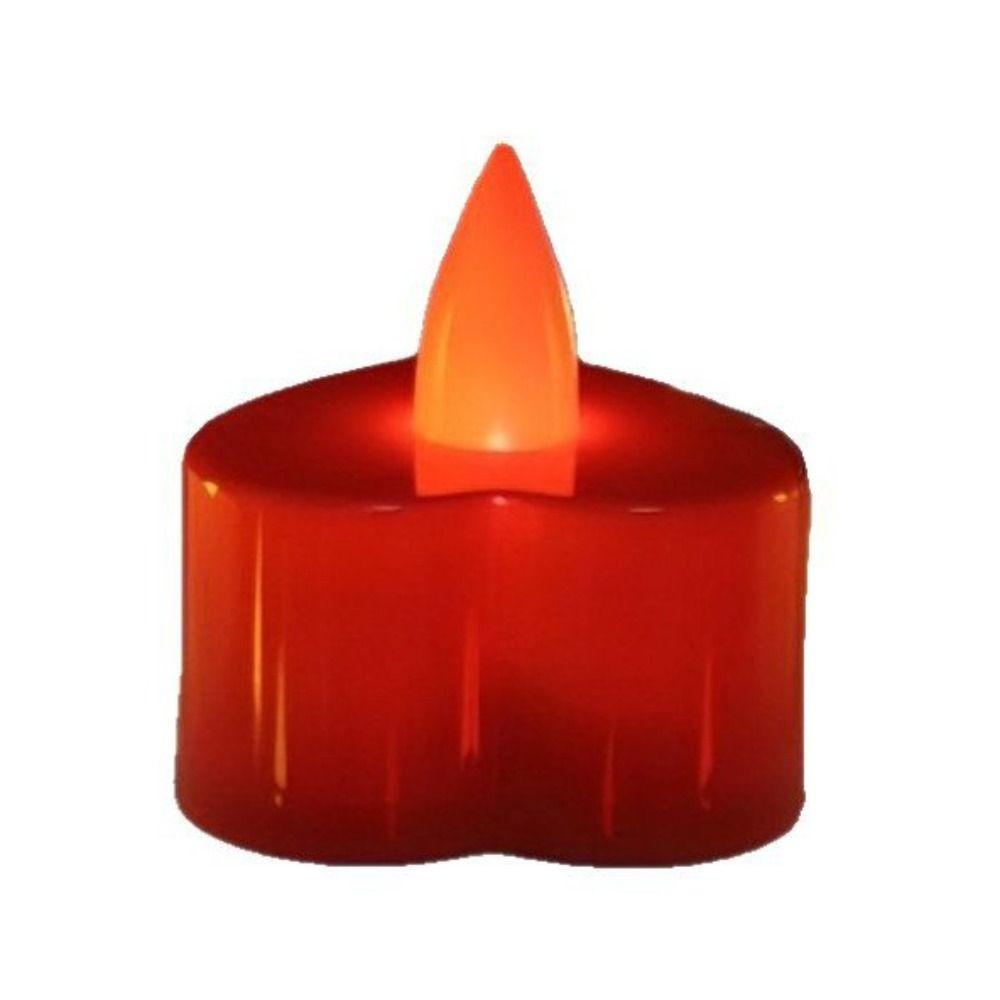 24Pcs Heart Shape Heart LED Candle Light Plastic Environmental Friendly Heart Electronic Candle High Brightness Simple