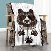 Black Bear2 Customize Your Name Blanket Lightweight Personalized Blanket Warmthful Decor Versatile for Bedding Bed Nap Office Chair All-Season Use