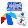 Colorful Tin Box Tangram: 4-Piece Early Education T-Puzzle Toy for Kids