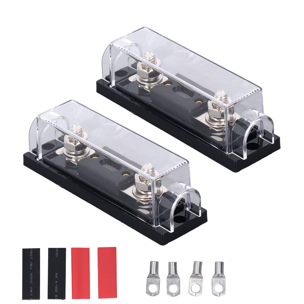 2 Stück Audio-Sicherungshalter 250A 48V Stereo-Video-System ANL-Sicherungsblock für Wohnmobile Yachten Schiffe Landwirtschaftliche Fahrzeuge