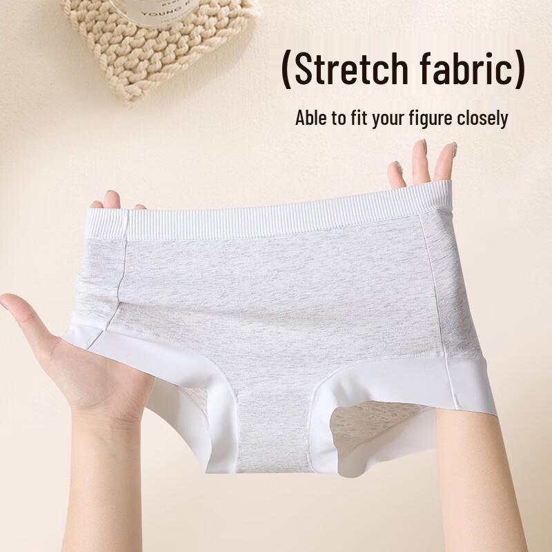 Yiershuang Women's 10A Antibacterial Baby Cotton Flat-Leg Underwear (3-Pack)