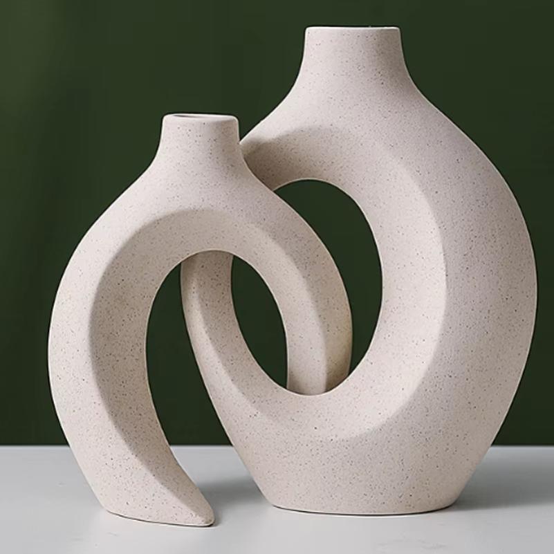 Zestaw europejskich wazonów ceramicznych Kreatywny biały prosty wystrój domu Salon Przedpokój Dekoracja szafki RTV