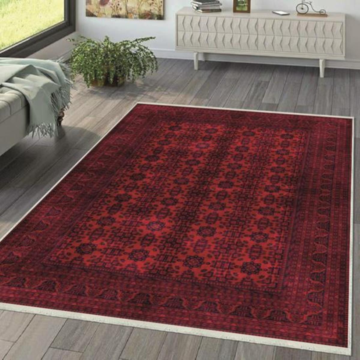 

Декоративный нескользящий моющийся ковер с цифровой печатью DOT-HT-651 40 x 60 красный