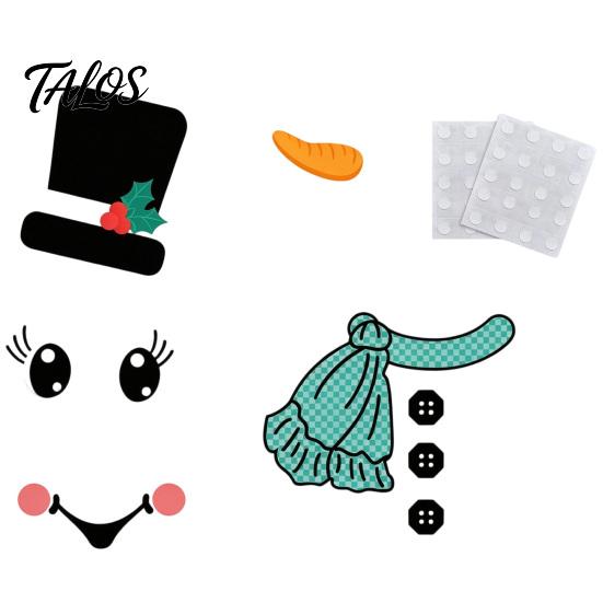 Removable Seasonal Wall Stickers Christmas Snowman Stickers, DIY Decorative Emoticon for Holiday Party Supplies, Festive Surface Decorations
