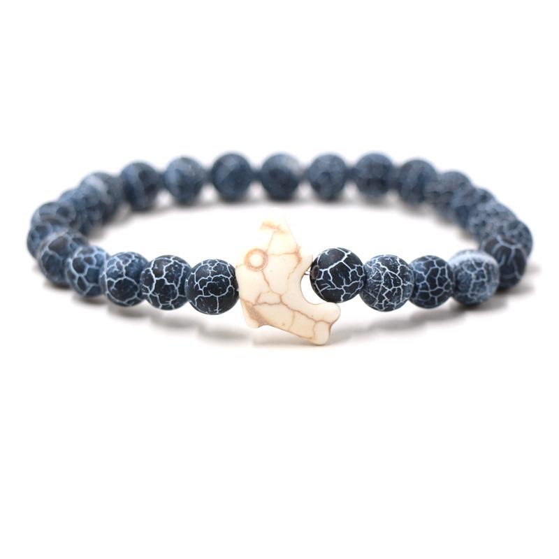 Naturstein Armband Mode Männlich Weiblich Delphin Stretch Paar Armband