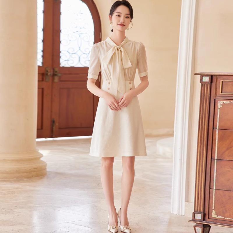 

Aishangchen Summer 2024 Waist-Slimming Bowknot Dress - Women s Stylish Skirt L
