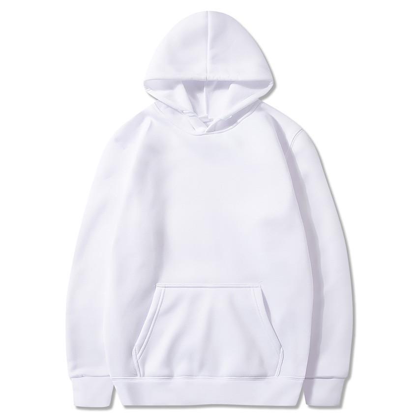 Unisex Fleece-Lined Thick Hooded Jacket - Solid Color, Trendy Autumn/Winter Style, Custom Logo Printing