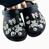 22PCS Summer Fashion Shoe Charms Set Accessories for Clogs Shoe Buckle Silver Diamond Bear Butterfly Rivet DIY Shoes Decorations