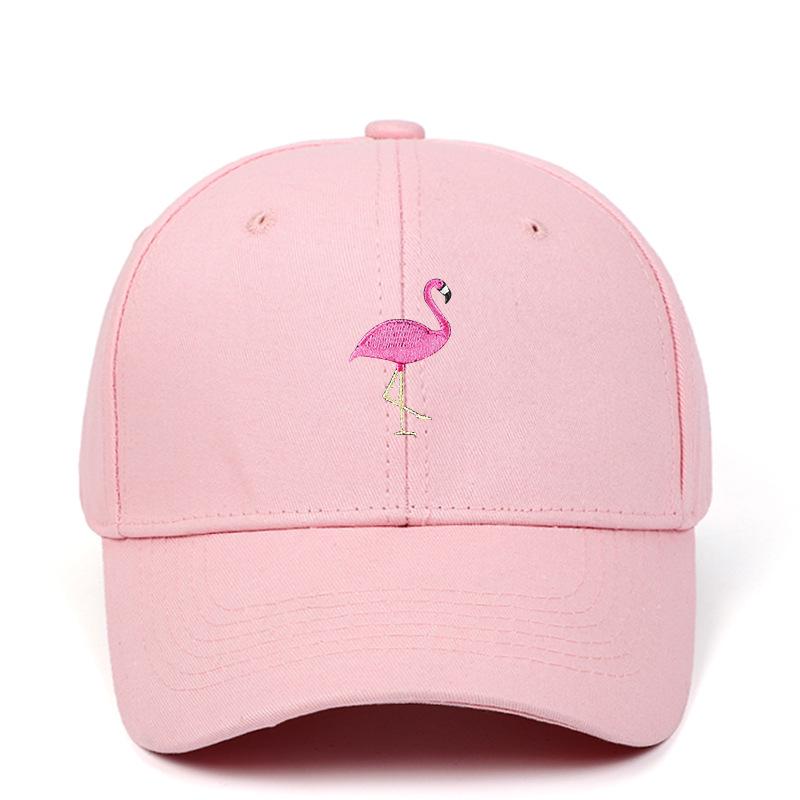 Unisex Cotton Flamingo Embroidered Baseball Cap for Outdoor Activities