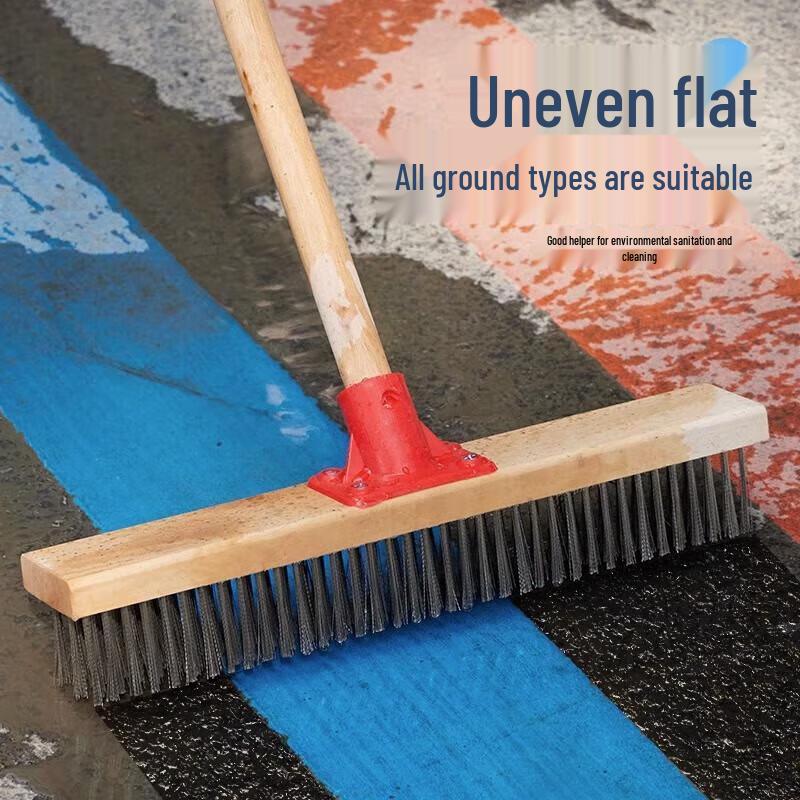 SUNWRAP Long Handle Hard Bristle Floor Cleaning Brush