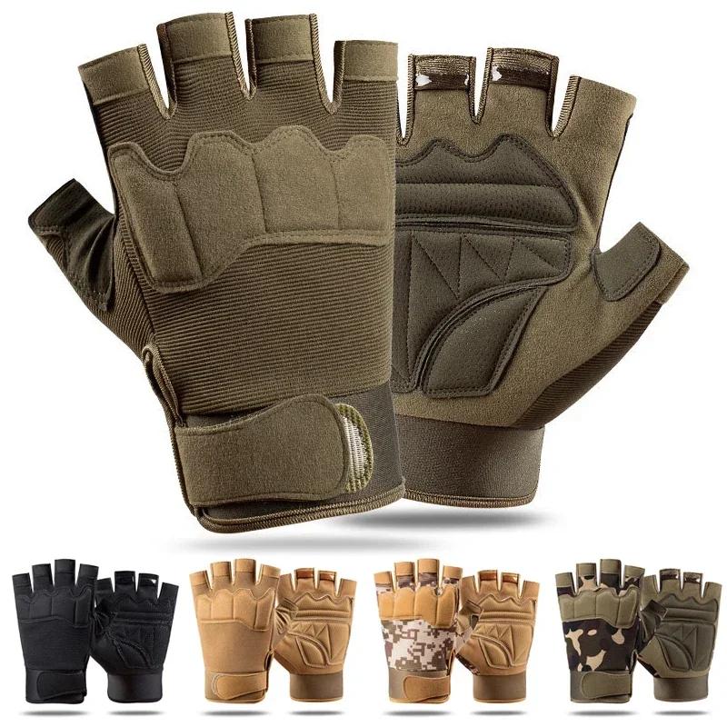 Fingerlose Handschuhe für das Fitnessstudio im Freien, rutschfeste Halbfingerhandschuhe für Männer und Frauen, Camping, Angeln, atmungsaktive Sporthandschuhe für Fahrrad und Motorrad