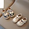 Children's Leather Shoe Spring New Girl Leather Shoes Soft Sole Anti Slip Girl Shoe Cute Rabbit Shoes Fashion Kids Single Shoe