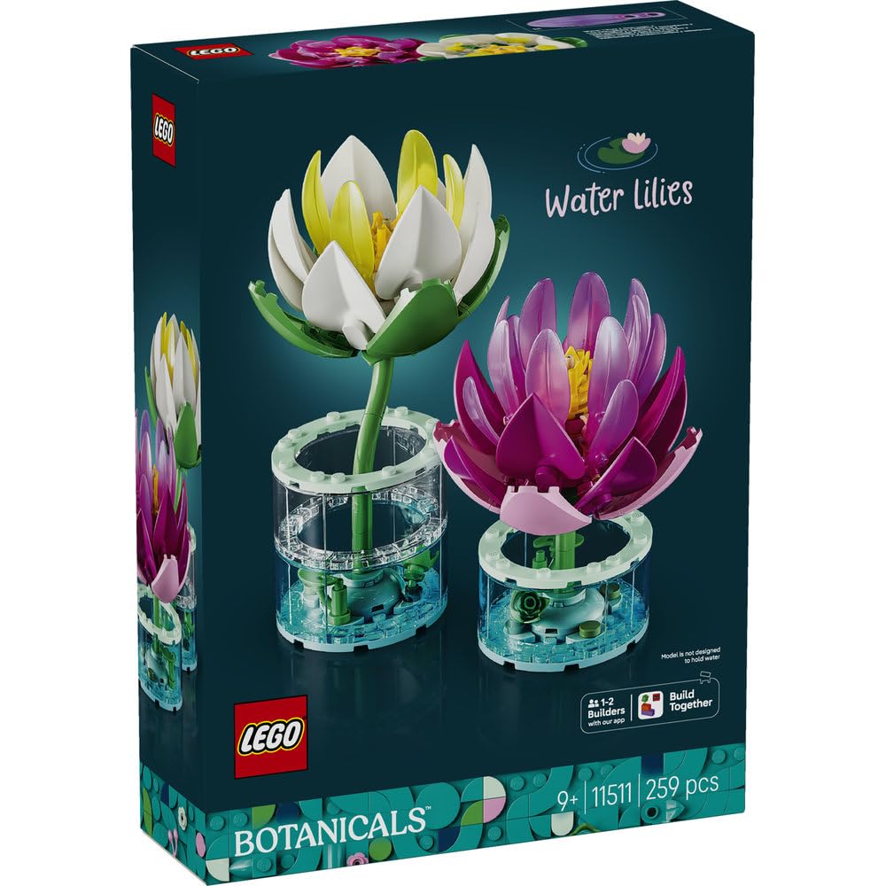 LEGO Ninfea Botanica Giocattolo - Regalo di Compleanno, Mattoncini, per Bambine e Bambini, Età 9, 10, 11, Studenti della Scuola Elementare, Mazzo di Fiori, Arte