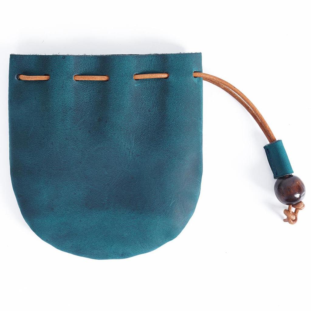 Vintage Läder Kohud Dragsko Myntväska - Liten Clutch Plånbok