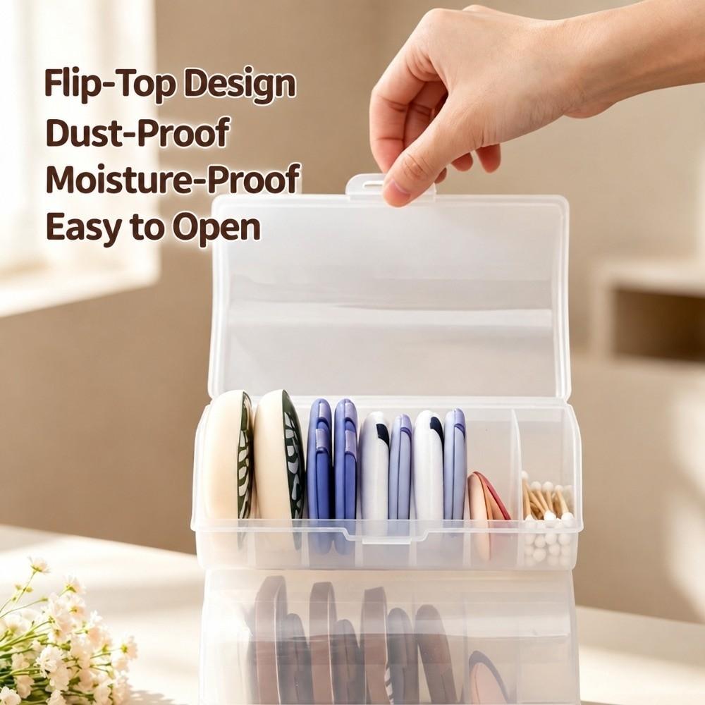 Dust-proof Powder Puff Case Clear Beauty Sponge Holder Makeup Blender Holder Home Travel