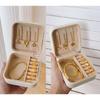 PU Leather Jewelry Box with Multiple Compartments Velvets Lined Jewellery Storage Case Accessory Organization Tool