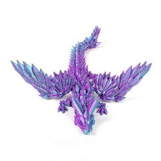 3D Printed Flying Dragon Figurine Movable Joints Colorful Dragon Figure Articulated Winged Dragon Model Fidget Toy Desktop Decoration Ornament