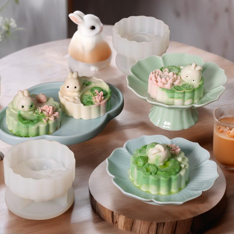 Kreativní silikonová forma na králičí mléčný pudink, forma na pudink, roztomilá kreslená želé, dortová forma, dekorace na dort, pečení, pekařské nářadí
